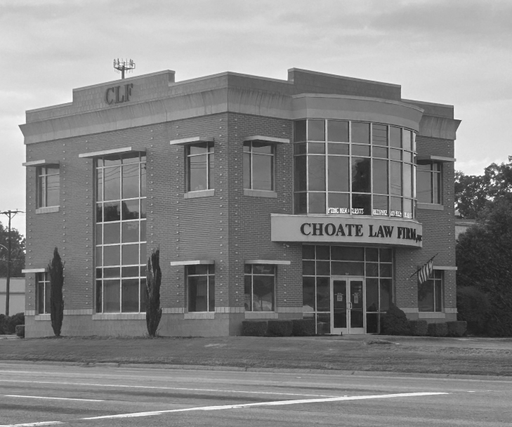 choate law firm exterior in black and white