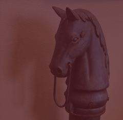 small horse head sculpture